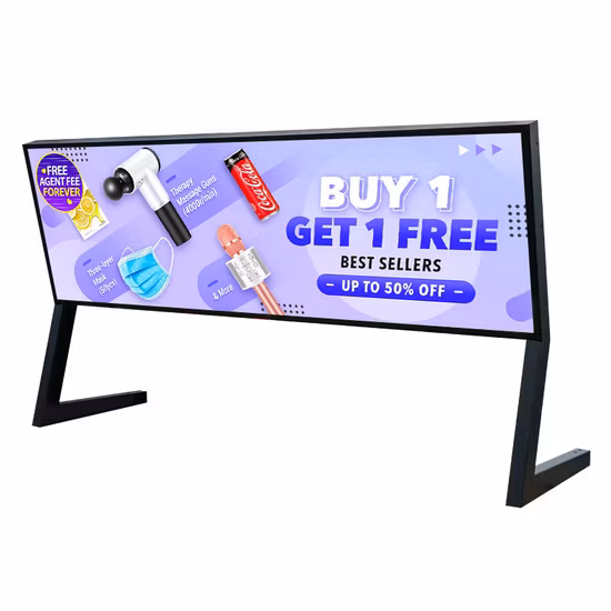 Smart Sleek Rack Display LCD Digital Shelf Edge Ultra Wide Stretched Bar Pantalla de visualización con sistema Android incorporado