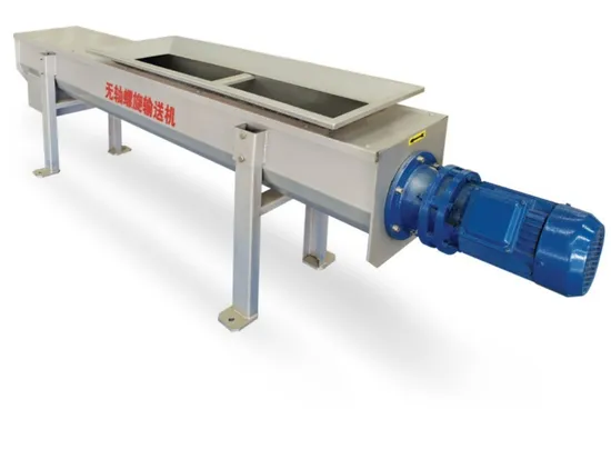 Transportador espiral de tornillo sin eje de torta de lodo tipo U de agua deshidratada